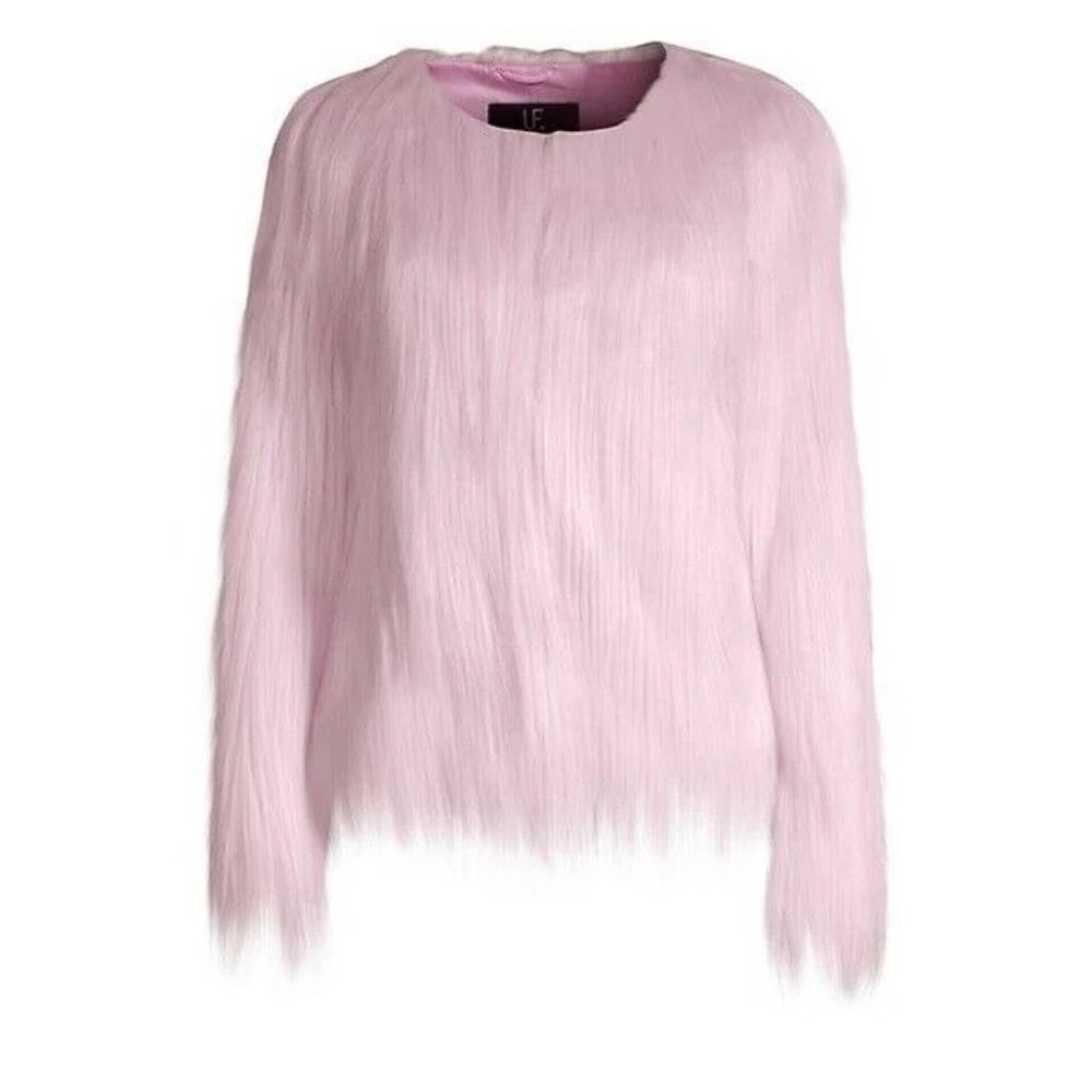 Unreal Fur Faux Fur Jacket in Lotus Pink- Sz Small - Picture 2 of 7